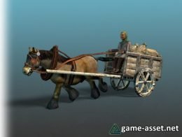 Horse - Cart Horse + Farmer
