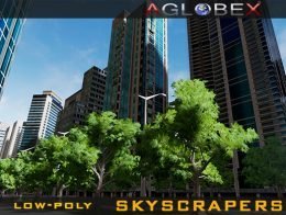 53 Low-poly Skyscrapers (Day & Night)