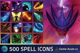 500 RPG Spell Icons - Fantasy (Unity)