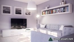 Modern Living Room ArchViz scene