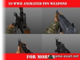 WW2 Weapons Mobile Pack Pro - 20 animated FPS Weapons!