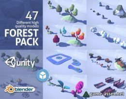 Cartoon Low Poly Forest Pack Low-poly 3D model