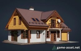 12 Wooden House Game 3D Models