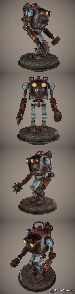 3D-Model - Dieselpunk robot character