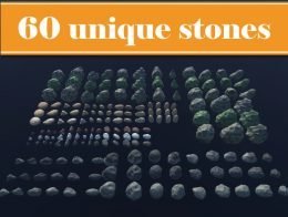 PBR exterior pack: 60 stones and rocks