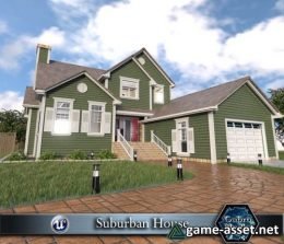 Suburban House Low-poly 3D model