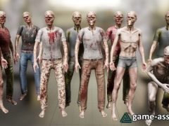 Zombie 02 pack Low-poly 3D model