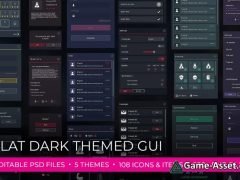 Flat Dark Themed GUI / UI Kit - over 600 PNG !