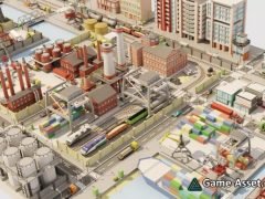 City 3d low poly 6 Industrial