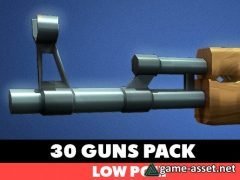 30 Low Poly Guns pack