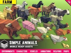 Simple Farm Animals - Cartoon Assets