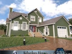Suburban House Low-poly 3D model