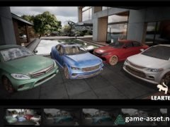 Sedan Car Vehicles Set Driveable / Animated / Realistic (Set of 4)