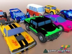 Low poly cartoon cars pack