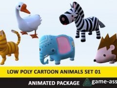 Cartoon Cute Animals Low Poly Pack - 01 AR VR Games Movies Low-poly 3D model