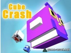 Fantasy 3D pixel cube crash