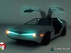 Low Poly Sci-Fi Car 04