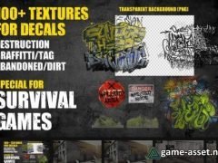 SURVIVAL GAME GRAFFITTI AND DIRT TEXTURE SET