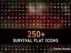 250+ Survival Flat Icons (Unity)