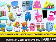 Toon Household Appliances Animated Low Poly Collection - 01 Low-poly 3D model