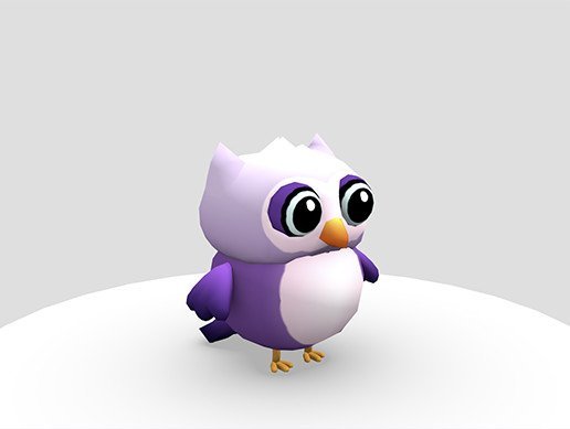Cute Low Poly Owl, Unity asset