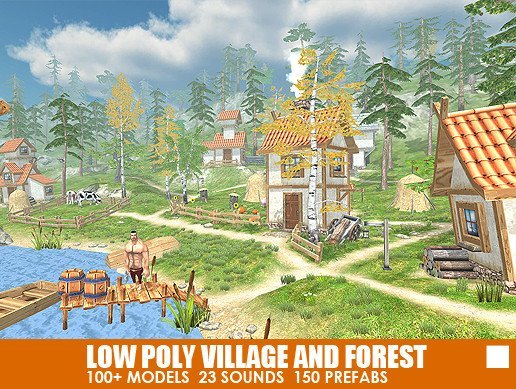 Low Poly Village and Forest