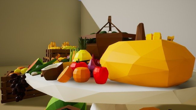 Low Poly Fruits and Vegetables