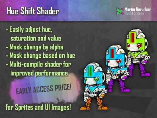 Color Shift shader (Hue, Saturation, Value) for Sprites & UI v0.7