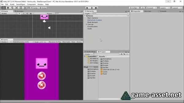 Develop a action arcade game like Beat Stomper in Unity