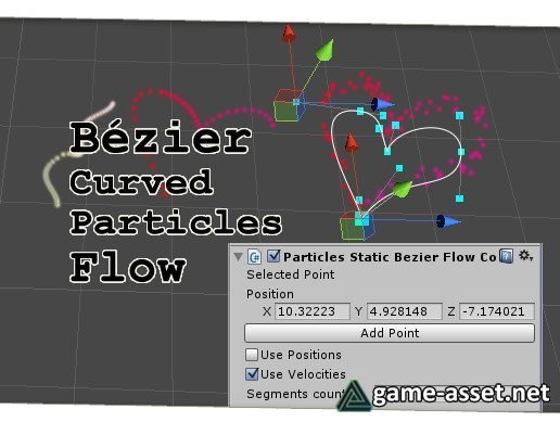 Bezier curved particles flow editor