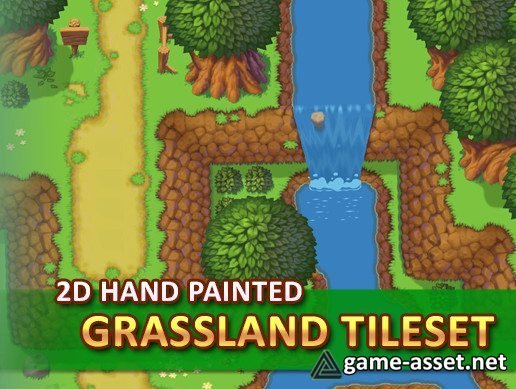 2D Hand Painted - Grassland Tileset