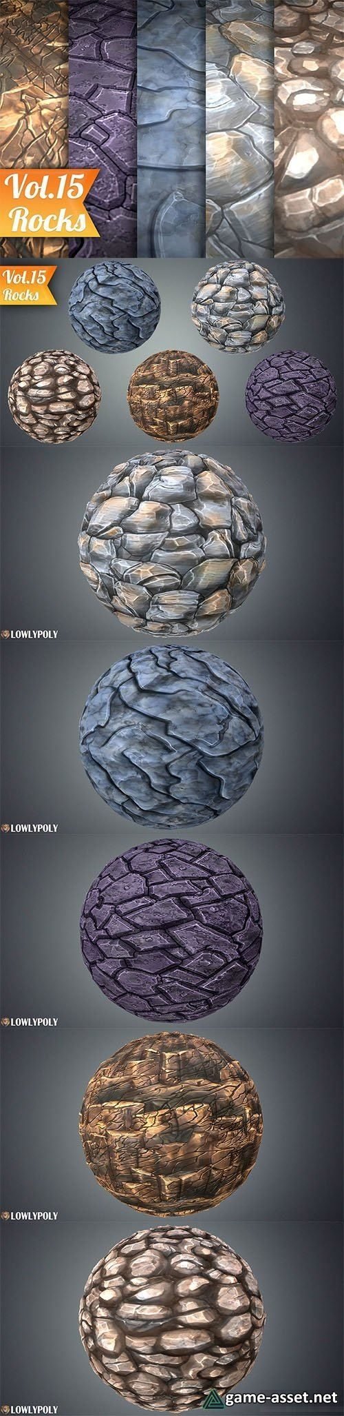 Stylized Rocks Vol 15 - Hand Painted Texture Pack