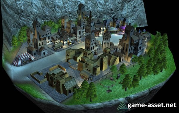 Medieval Fantasy Town 3D Asset pack