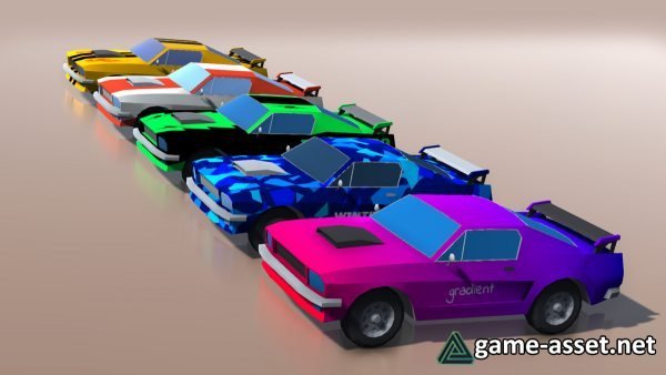 Low poly cartoon cars pack