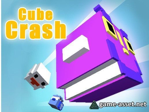 Fantasy 3D pixel cube crash