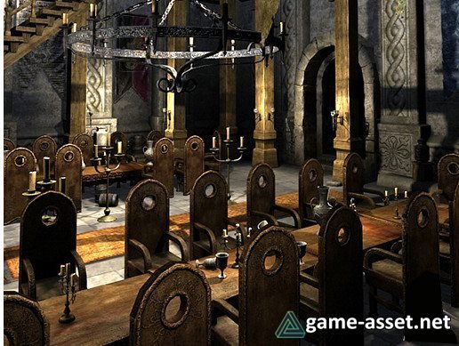 Medieval Castle Interior Game Level