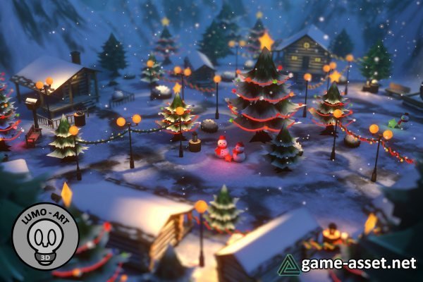 Christmas Log Village Pack (Interior / Exterior) - VR/Mobile