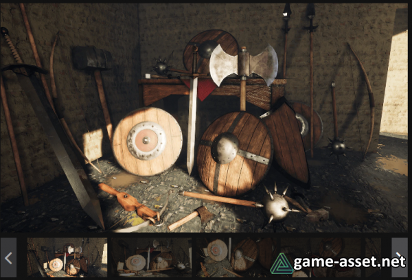 Realistic Medieval Weapons and Shields Kit