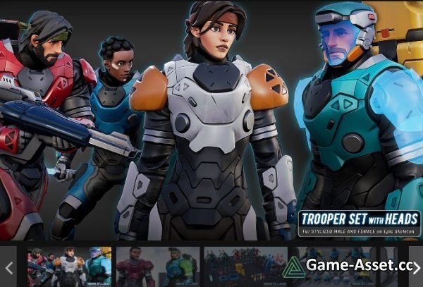 SciFi Trooper Set for Stylized Male and Female