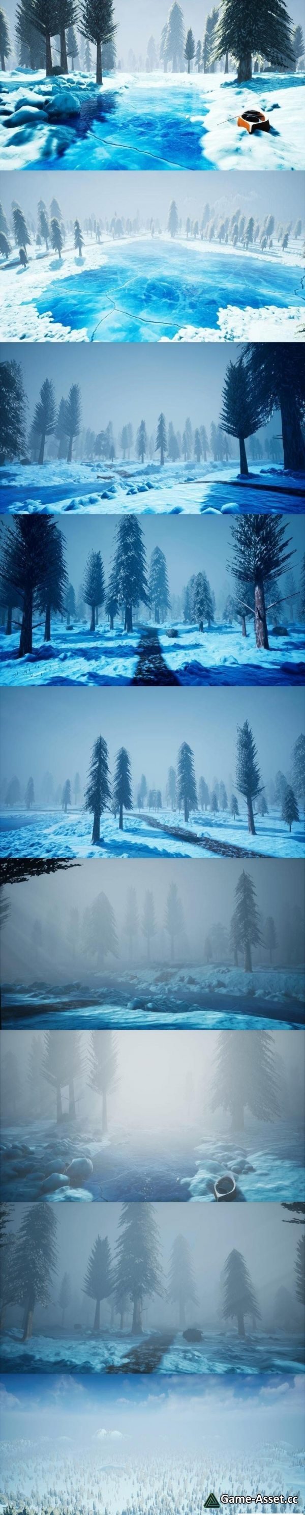 Stylized Snowy Forest