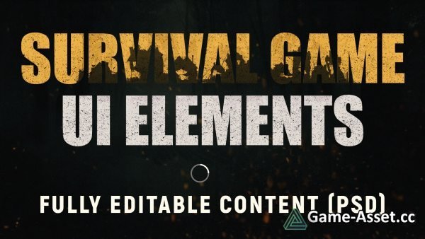 EDITABLE SURVIVAL HORROR UI ELEMENTS BUNDLE (PNG + PSD)