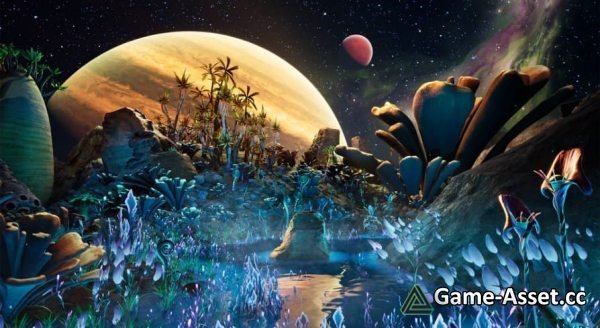 Alien Planet Fantasy Environment - Grassland Plants