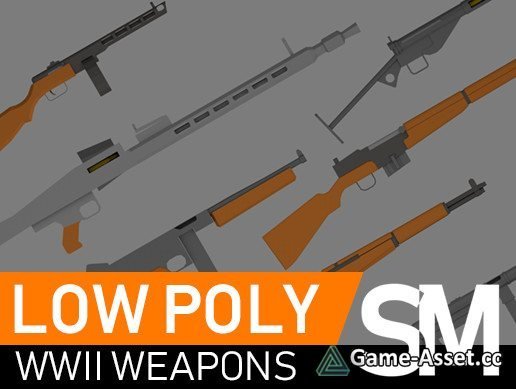 Low Poly WWII Weapons