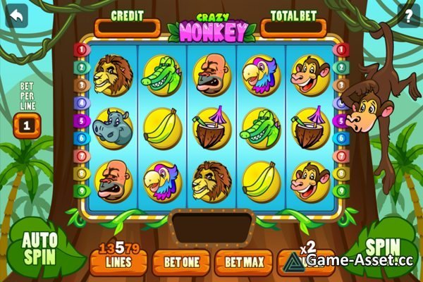 Crazy monkey slot game assets