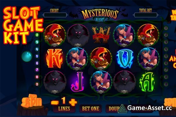 Mysterious night slot game assets