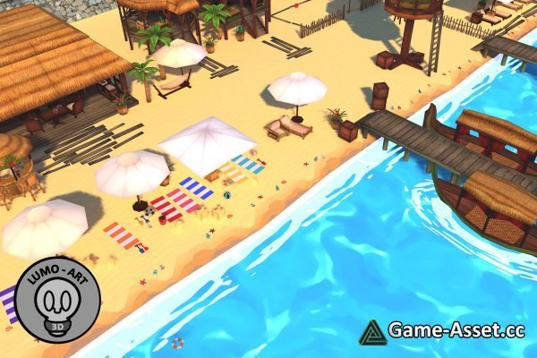 Summer Beach Cartoon Pack - VR/Mobile