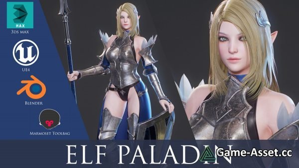 Elf Paladin - Game Ready