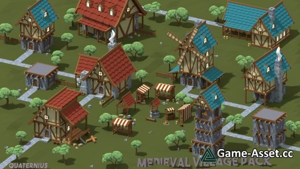 3D-Model - Medieval Village Pack Low-Poly