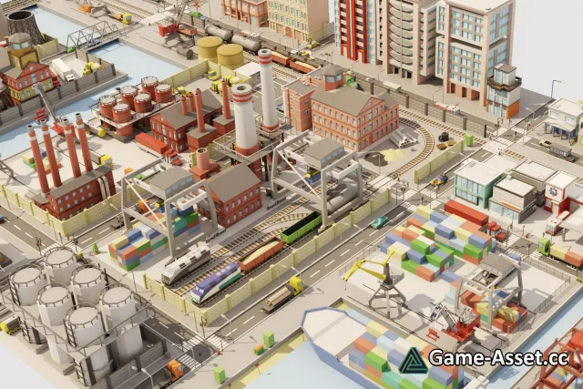 City 3d low poly 6 Industrial