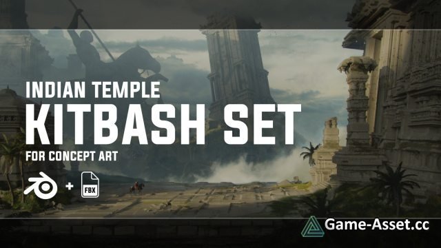 3D Models - Indian Temple - Kitbash Set